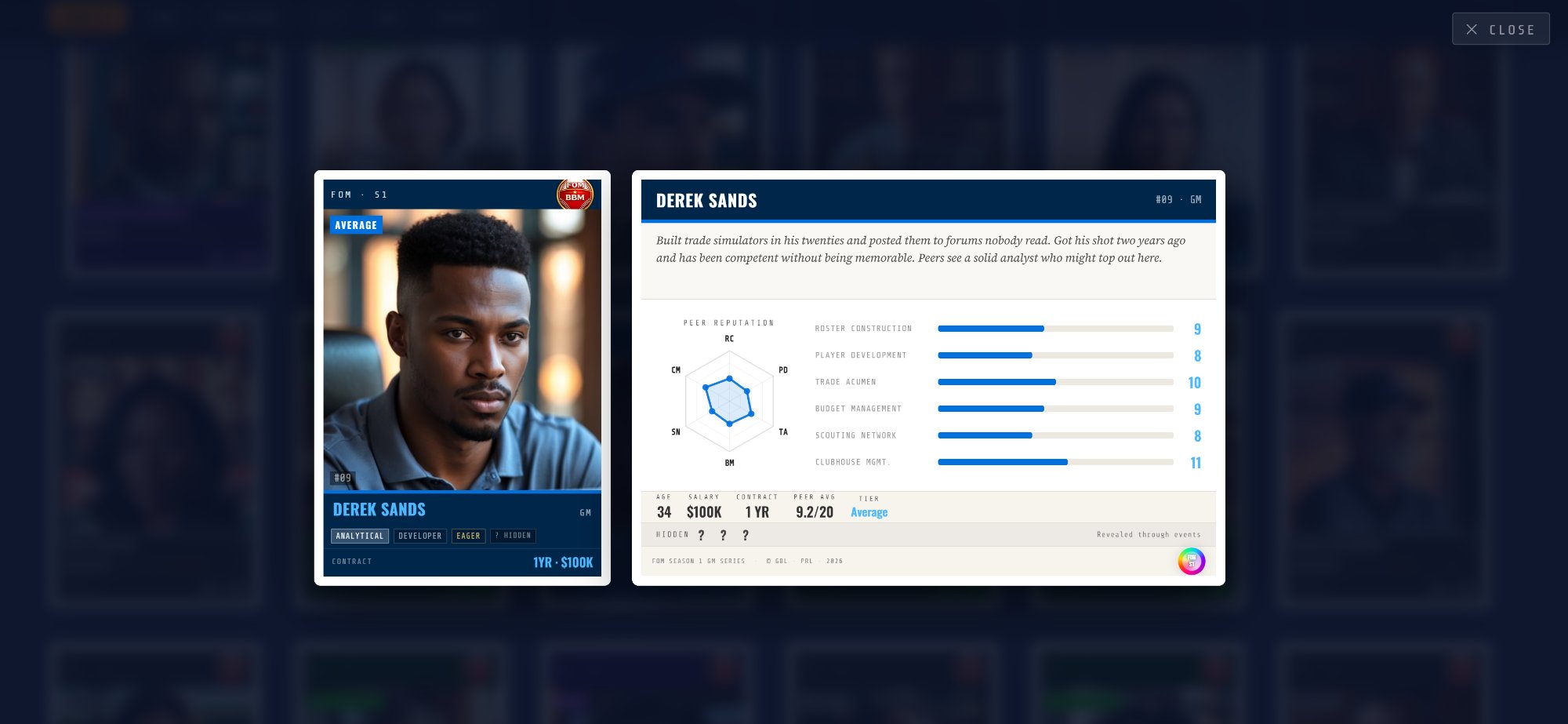 BBM Front Office Manager — prototype decision-system interface.